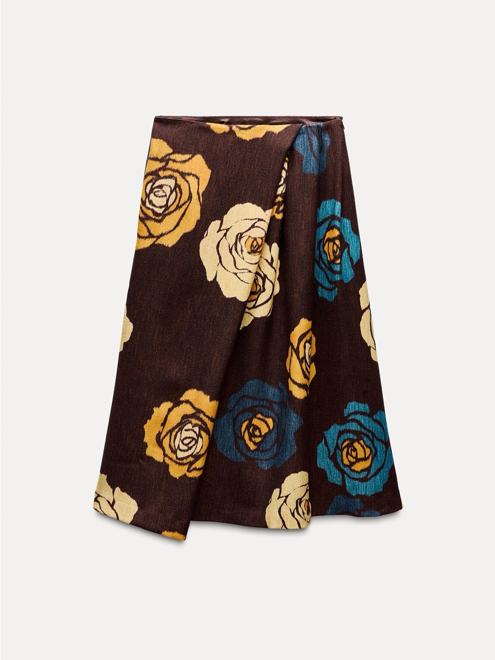 ZARA 100% Wool Floral Print Skirt - Picture 5 of 11